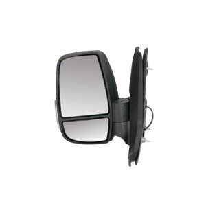 5402-04-1291961P Side mirror L (manual, embossed, chrome, short) fits: FORD TRANSI