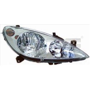 TYC 20-0165-05-2 Headlamp R (H1/H7, electric, without motor) fits: PEUGEOT 307 08.