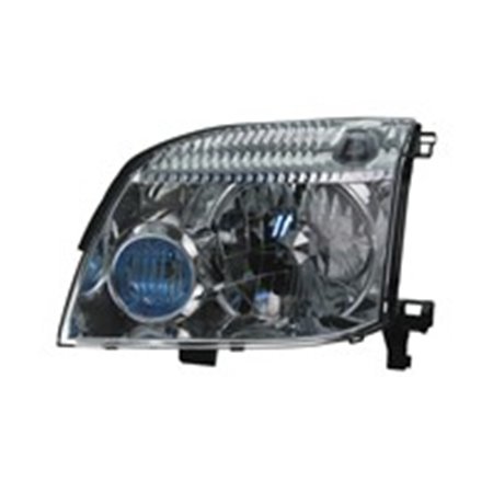 TYC 20-0634-05-2 Headlamp L (H4, electric, with motor, insert colour: black/blue, 