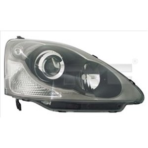 TYC 20-0340-05-2 Headlamp L (H1/HB3, electric, without motor, insert colour: black