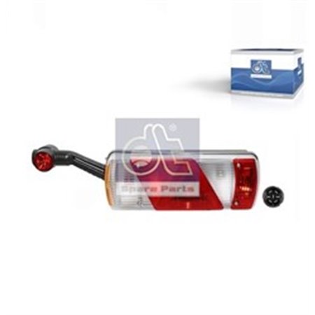 DT SPARE PARTS 10.99007 - Rear lamp L ECOPOINT II (24V, triangular reflector, with extension arm lamp, connector: 2 x ASS2 2PIN/