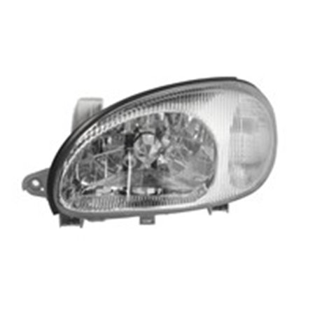 DEPO 222-1104L-LD-EN - Headlamp L (H4, manual, without motor, insert colour: chromium-plated, indicator colour: transparent) fit