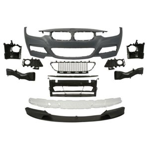BLIC 5510-00-0063901KP - Bumper (front, M PERFORMANCE, complete, with fog lamp holes, for painting) fits: BMW 3 F30, F31, F80 10