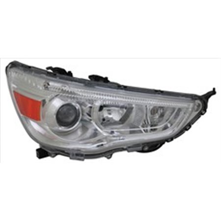 TYC 20-15045-05-2 - Headlamp R (H11/HB3, electric, with motor, insert colour: chromium-plated, indicator colour: orange) fits: M