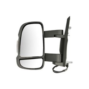 SPJ E-2339 - Side mirror L (manual, embossed, medium, with temperature sensor) fits: CITROEN JUMPER; FIAT DUCATO; PEUGEOT BOXER
