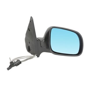 BLIC 5402-04-1117127P - Side mirror R (mechanical, embossed, blue, under-coated) fits: VW BORA, GOLF IV 08.97-06.06