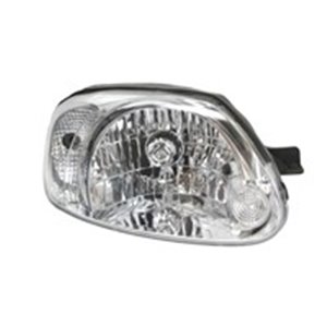 TYC 20-0577-55-2 - Headlamp R (H4, electric, without motor, insert colour: chromium-plated, indicator colour: transparent) fits: