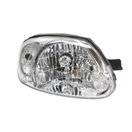 TYC 20-0577-55-2 - Headlamp R (H4, electric, without motor, insert colour: chromium-plated, indicator colour: transparent) fits: