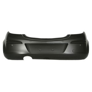 BLIC 5506-00-5024957Q - Bumper (rear, with a tow hitch plug; with base coating, SPORT, number of parking sensor holes: 4, for pa