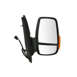 BLIC 5402-03-2001312P - Side mirror R (electric, embossed, with heating, chrome, short, electrically folding) fits: FORD TRANSIT