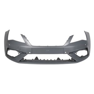 BLIC 5510-00-6614909P - Bumper (front, FR, number of parking sensor holes: 4, for painting) fits: SEAT LEON 5F 01.17-12.19