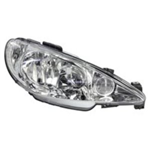 TYC 20-6155-05-2 - Headlamp R (H7/H7, electric, without motor) fits: PEUGEOT 206 09.98-04.09