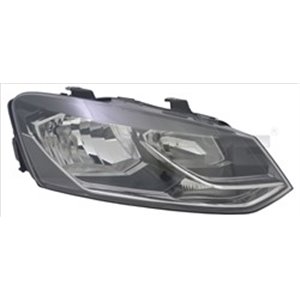 TYC 20-14667-05-2 - Headlamp R (H7/H7, electric, with motor, indicator colour: transparent) fits: VW POLO, POLO IV, POLO V