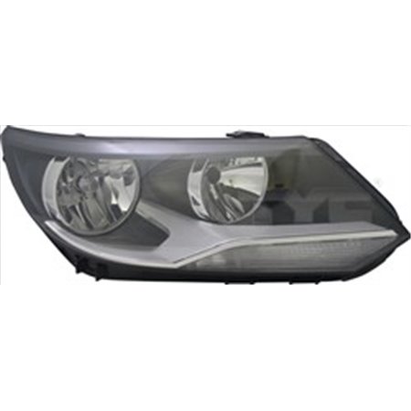 TYC 20-14370-05-2 - Headlamp L (H15/H7, electric, insert colour: chromium-plated, indicator colour: transparent) fits: VW TIGUAN