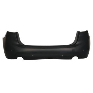 BLIC 5506-00-0071951P - Bumper (rear, number of parking sensor holes: 4, for painting, with a cut-out for exhaust pipe: two) fit