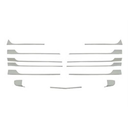 PACOL MER-FP-042 - Font grille strip (glossy set silver) fits: MERCEDES ACTROS MP4 / MP5 07.11-