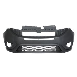 BLIC 5510-00-2043904P - Bumper (front, With central grille, with fog lamp holes, black) fits: FIAT DOBLO II 09.14-