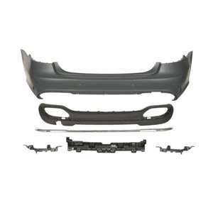 BLIC 5506-00-3529957KP - Bumper (rear, AMG, with fitting brackets; with reinforcement; with valance, with parking sensor holes, 