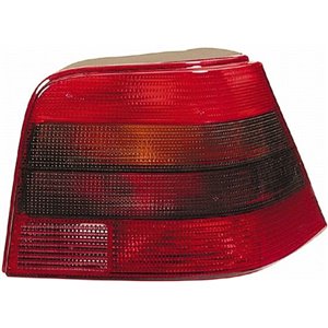 HELLA 9EL 148 179-021 - Rear lamp L (P21W/R10W, indicator colour smoked, glass colour black/red, with fog light, reversing light