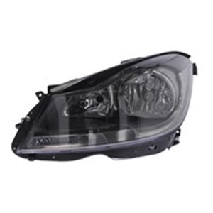 TYC 20-12980-15-2 - Headlamp L (H7/H7, electric, with motor, insert colour: black) fits: MERCEDES C-KLASA W204 01.07-12.13