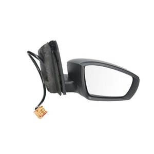 BLIC 5402-01-2002706P - Side mirror R (electric, embossed, with heating, chrome, rectangular plug) fits: VW POLO V 6R 06.09-05.1