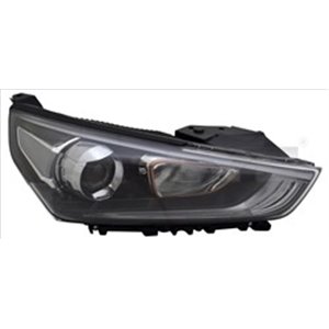 TYC 20-16289-25-2 - Headlamp R (H7/HB3, electric, with motor, insert colour: brown) fits: HYUNDAI IONIQ 10.16-
