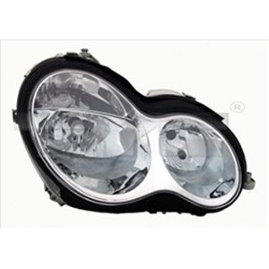 TYC 20-0570-05-2 - Headlamp L (H7/H7, pneumatic, insert colour: chromium-plated) fits: MERCEDES C-KLASA W203 05.00-04.04