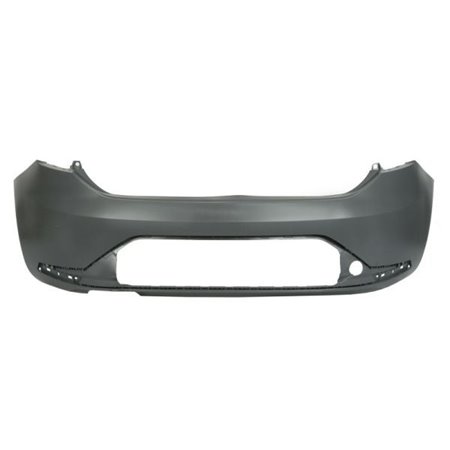 BLIC 5506-00-6614953Q - Bumper (rear, FR, for painting, with a cut-out for exhaust pipe: on the left, CZ) fits: SEAT LEON 5F 09.