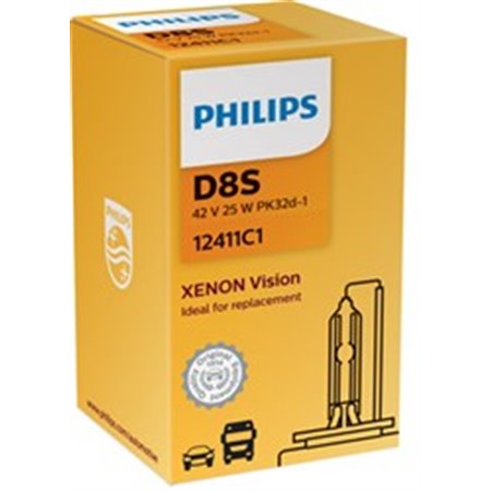 PHI 12411C1 Light bulb (Cardboard 1pcs) D8S 42V 25W PK32D 1 Vision