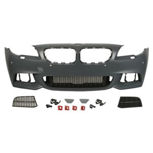 BLIC 5510-00-0067911KP - Bumper (front, M-PAKIET, with grilles, with headlamp washer holes, with parking sensor holes, for paint