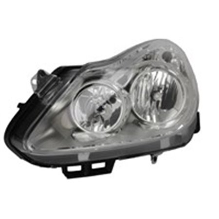 TYC 20-1154-05-2 - Headlamp L (H1/H7, electric, with motor, insert colour: chromium-plated) fits: OPEL CORSA D