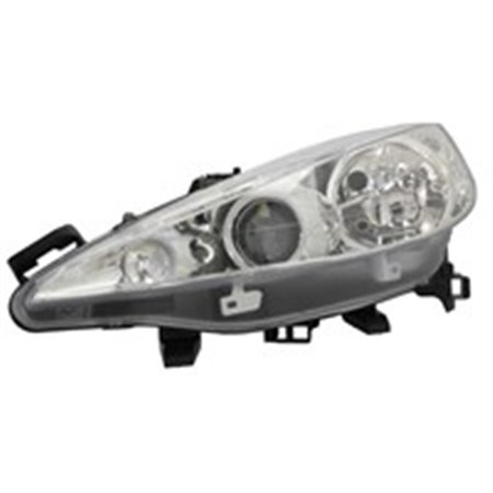 TYC 20-1062-05-2 - Headlamp L (2*H7/H1, electric, with motor, insert colour: chromium-plated) fits: PEUGEOT 207