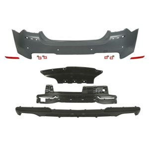BLIC 5506-00-0067954KP - Bumper (rear, with valance, M PERFORMANCE, for painting, with a cut-out for exhaust pipe: double; two) 