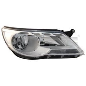TYC 20-11765-05-2 - Headlamp R (H7/H7, electric, with motor, insert colour: chromium-plated) fits: VW TIGUAN