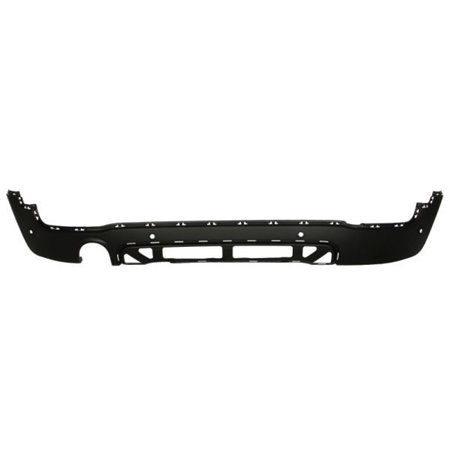 BLIC 5511-00-4004970P - Bumper valance rear (with hole for single exhaust pipe, with parking sensor holes, black, with a cut-out