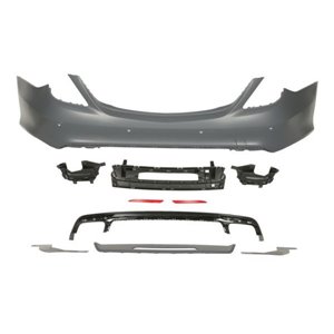 BLIC 5506-00-3510955KP - Bumper (rear, AMG, with fitting brackets; with reinforcement; with valance, with parking sensor holes, 