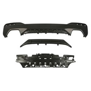 BLIC 5511-00-0068970KP - Bumper valance rear (M PERFORMANCE, black, with a cut-out for exhaust pipe: double; two) fits: BMW 5 G3