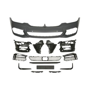 BLIC 5510-00-0068901KP - Bumper (front, with hole for radar, M-PAKIET, with grilles, with fog lamp holes, number of parking sens