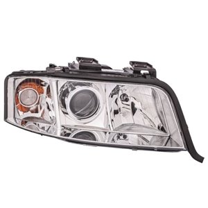HELLA 1EL 008 472-021 - Headlamp R (halogen, H7/H7/PY21W/W5W, electric, with motor, insert colour: chromium-plated, indicator co