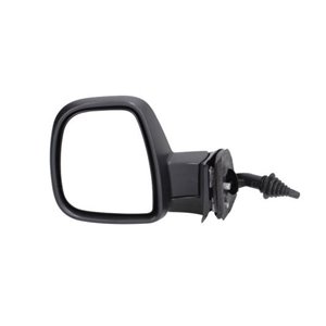 BLIC 5402-04-9212993P - Side mirror L (mechanical, embossed, chrome, black housing) fits: CITROEN BERLINGO II; PEUGEOT PARTNER I