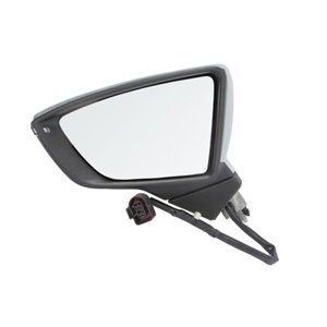 BLIC 5402-10-2002301P - Side mirror L (electric, embossed, chrome, under-coated) fits: SEAT LEON 5F 09.12-12.19
