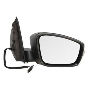 BLIC 5402-43-2002342P - Side mirror R (electric, embossed, with heating, chrome) fits: SKODA FABIA III 12.14-