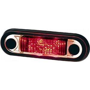 HELLA 2XA 959 790-407 - Outline marker lights L/R, red, LED, height 25,9mm; width 79mm, for rack system, hose length 500, 12/24V