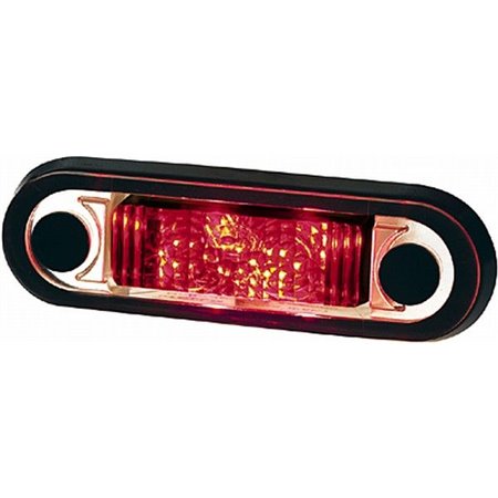 HELLA 2XA 959 790-407 - Outline markeringsljus L/R, röd, LED, höjd 25,9mm bredd 79mm, för racksystem, slanglängd 500, 12/24V