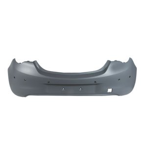 BLIC 5506-00-5025957Q - Bumper (rear, number of parking sensor holes: 6, with camera hole, for painting, TÜV) fits: OPEL CORSA E