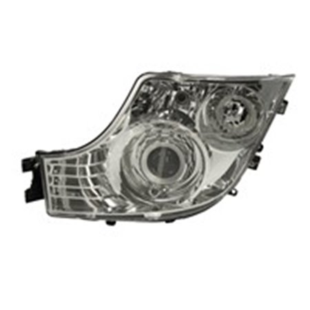 DEPO 440-11A2L-LDHE - Headlamp L (D1S/H1, manual, insert colour: chromium-plated, indicator colour: white) fits: MERCEDES ACTROS