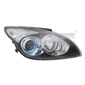 TYC 20-12277-15-2 - Headlamp R (H1/H7, electric, with motor, insert colour: black) fits: HYUNDAI i30 FD 10.07-06.12