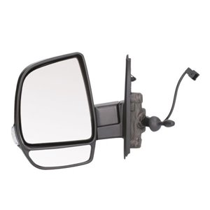 BLIC 5402-07-2002819P - Side mirror L (mechanical, embossed, chrome, under-coated) fits: FIAT DOBLO II; OPEL COMBO D 02.10-06.18