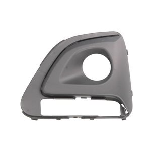 BLIC 6502-07-5504920P - Front bumper cover front L (with daytime running lights holes, plastic, black) fits: PEUGEOT 108 Hatchba