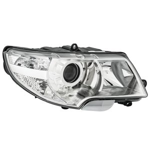 HELLA 1EL 247 047-261 - Headlamp R (halogen, H3/H7/W16W/W5W, electric, with motor, insert colour: chromium-plated, indicator col